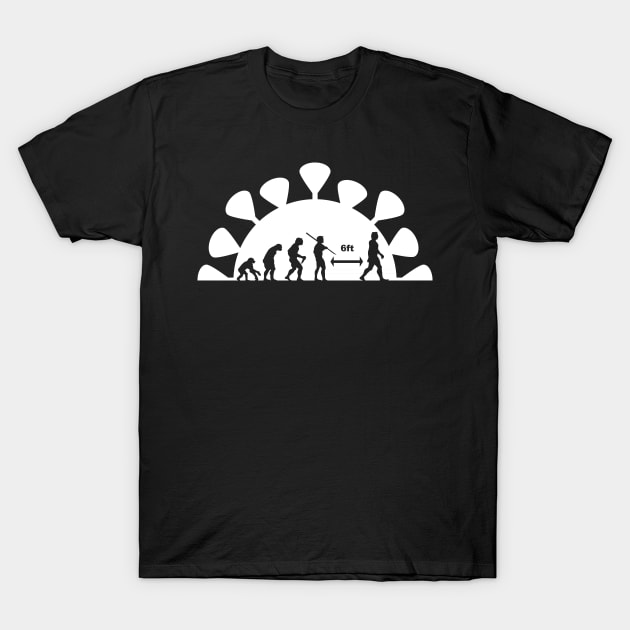 Evolution Of Social Distancing Coronavirus T-Shirt by BraaiNinja